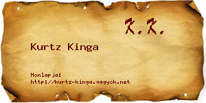 Kurtz Kinga névjegykártya